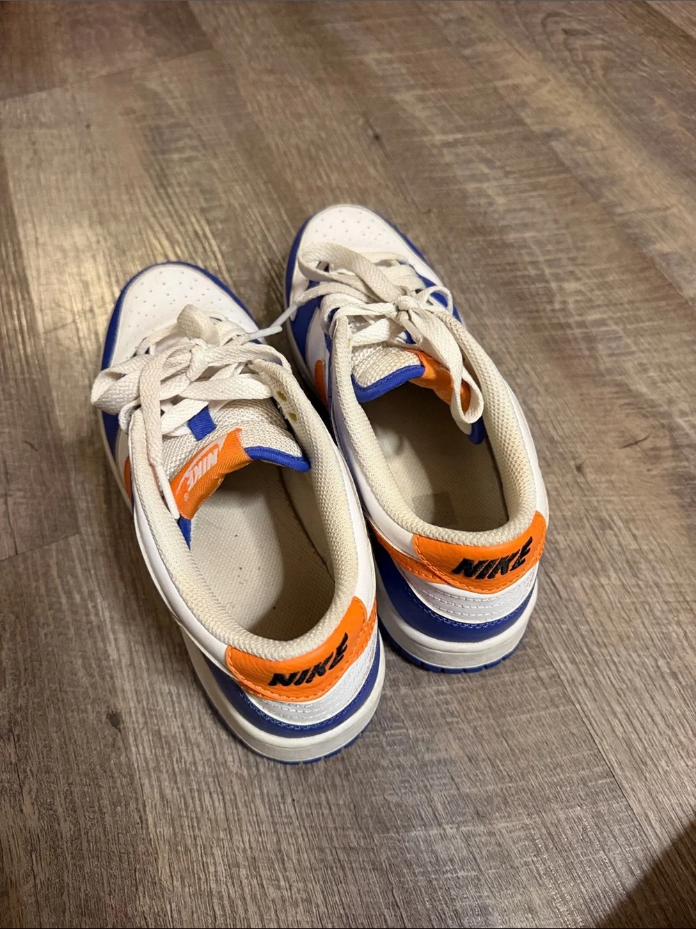 Nike Kids White, Blue & Orange Low-Top Sneakers